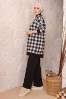Tesettür giyim SİYAH KARE DESENLİ PANTOLONLU TRİKO TAKIM 5692 