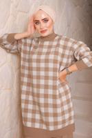 Vêtements hijab TABA ENSEMBLE PANTALON EN MAILLE À CARREAUX 5692