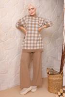 Vêtements hijab TABA ENSEMBLE PANTALON EN MAILLE À CARREAUX 5692