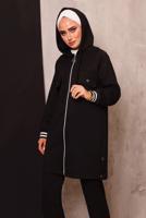 Tesettür giyim SİYAH FERMUARLI PANTOLONLU TAKIM 5872 