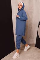 Tesettür giyim LACİVERT FERMUARLI PANTOLONLU TAKIM 5872 
