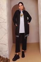 Tesettür giyim SİYAH SİM DETAYLI ÜÇLÜ PANTOLONLU TAKIM 6472 