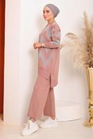 Hijab clothing POWDER ZIGZAG PATTERN KNITWEAR SUIT 7592