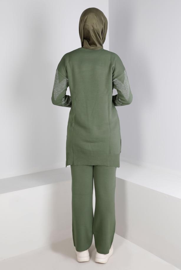 Hijab clothing  ZIGZAG PATTERN KNITWEAR SUIT 7592  - TRENDTESETTÜR