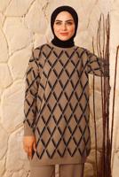 Vêtements hijab TABA COSTUME PANTALON TRICOT MOTIF LOSANGE 8692