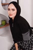 Tesettür giyim SİYAH KAZ AYAĞI DESENLİ CEKETLİ PANTOLONLU TAKIM 9472 