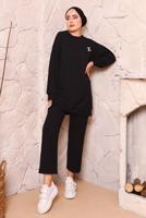 Tesettür giyim SİYAH BASIC İKİLİ PANTOLON TAKIMI 9972 