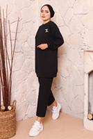 Tesettür giyim SİYAH BASIC İKİLİ PANTOLON TAKIMI 9972 