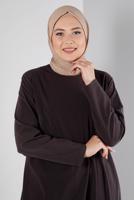 Vêtements hijab BRUN ALVINA TUNIQUE DÉTAIL BOUTONS T 20300