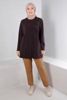 Vêtements hijab BRUN ALVINA TUNIQUE DÉTAIL BOUTONS T 20300