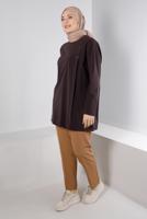 Vêtements hijab BRUN ALVINA TUNIQUE DÉTAIL BOUTONS T 20300