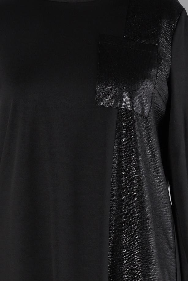 Hijab clothing BLACK ALVINA TUNIC WITH POCKET DETAIL T 20329 - TRENDTESETTÜR
