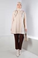 Vêtements hijab BEIGE TUNIQUE ALVINA AVEC DÉTAIL DE POCHE T 20329