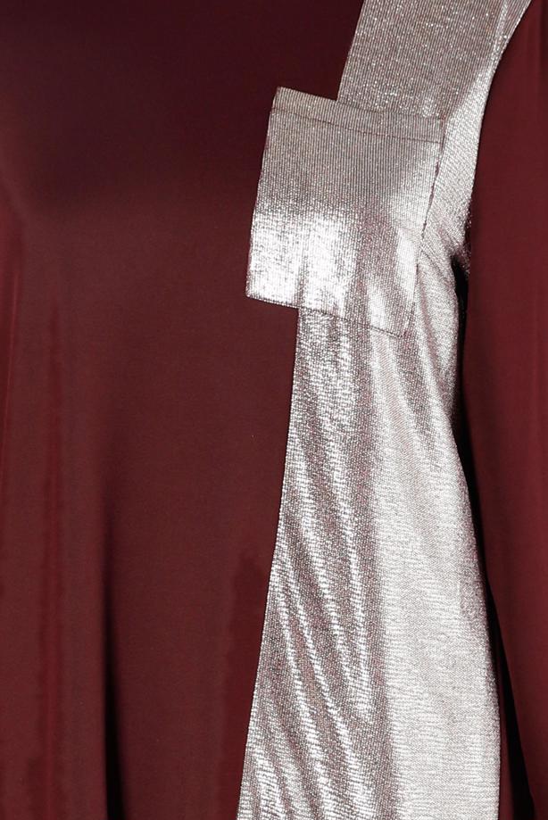 Hijab clothing CLARET RED ALVINA TUNIC WITH POCKET DETAIL T 20329 - TRENDTESETTÜR
