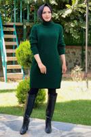 Tesettür giyim YEŞİL BOĞAZLI TRİKO TUNİK T 31112 