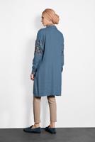 Tesettür giyim LACİVERT ALVİNA NAKIŞ DETAYLI TUNİK 40238 