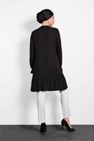 Hijab clothing BLACK ALVİNA FRINGE DETAIL TUNIC 40290 