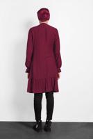 Tesettür giyim BORDO ALVİNA PÜSKÜL DETAYLI TUNİK 40290 