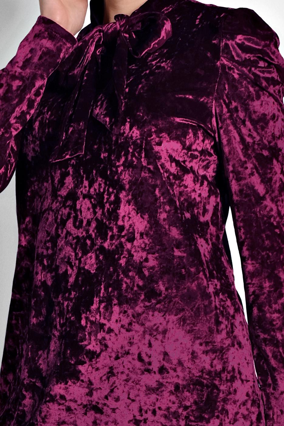 Hijab clothing PLUM FRILLED TIED COLLAR TUNIC 40387 