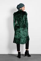 Tesettür giyim YEŞİL ALVİNA ETEK UCU VOLANLI YAKASI BAĞLI TUNİK 40387 