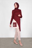 Hijab clothing CLARET RED ALVINA ASYMMETRIC CUT TUNIC T 41166
