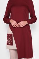 Hijab clothing CLARET RED ALVINA ASYMMETRIC CUT TUNIC T 41166