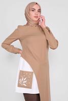Hijab clothing BROWN ALVINA ASYMMETRIC CUT TUNIC T 41166