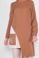 Hijab clothing BROWN ALVINA ASYMMETRIC CUT TUNIC T 41166