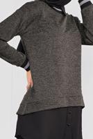 Tesettür giyim SİYAH ALVİNA MANŞETLERİ LASTİKLİ İKİ GÖRÜNÜMLÜ TUNİK 41279	