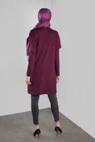 Tesettür giyim MOR ALVİNA TAŞ BASKILI FIRFIRLI TUNİK 41293	