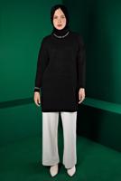 Tesettür giyim SİYAH ALVİNA TRİKO TUNİK T 43121