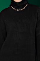 Tesettür giyim SİYAH ALVİNA TRİKO TUNİK T 43121