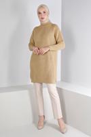Tesettür giyim KAHVE ALVİNA TRİKO TUNİK T 43121