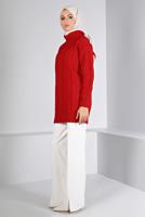 Tesettür giyim KIRMIZI ALVİNA TRİKO TUNİK T 43135