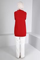 Tesettür giyim KIRMIZI ALVİNA TRİKO TUNİK T 43135