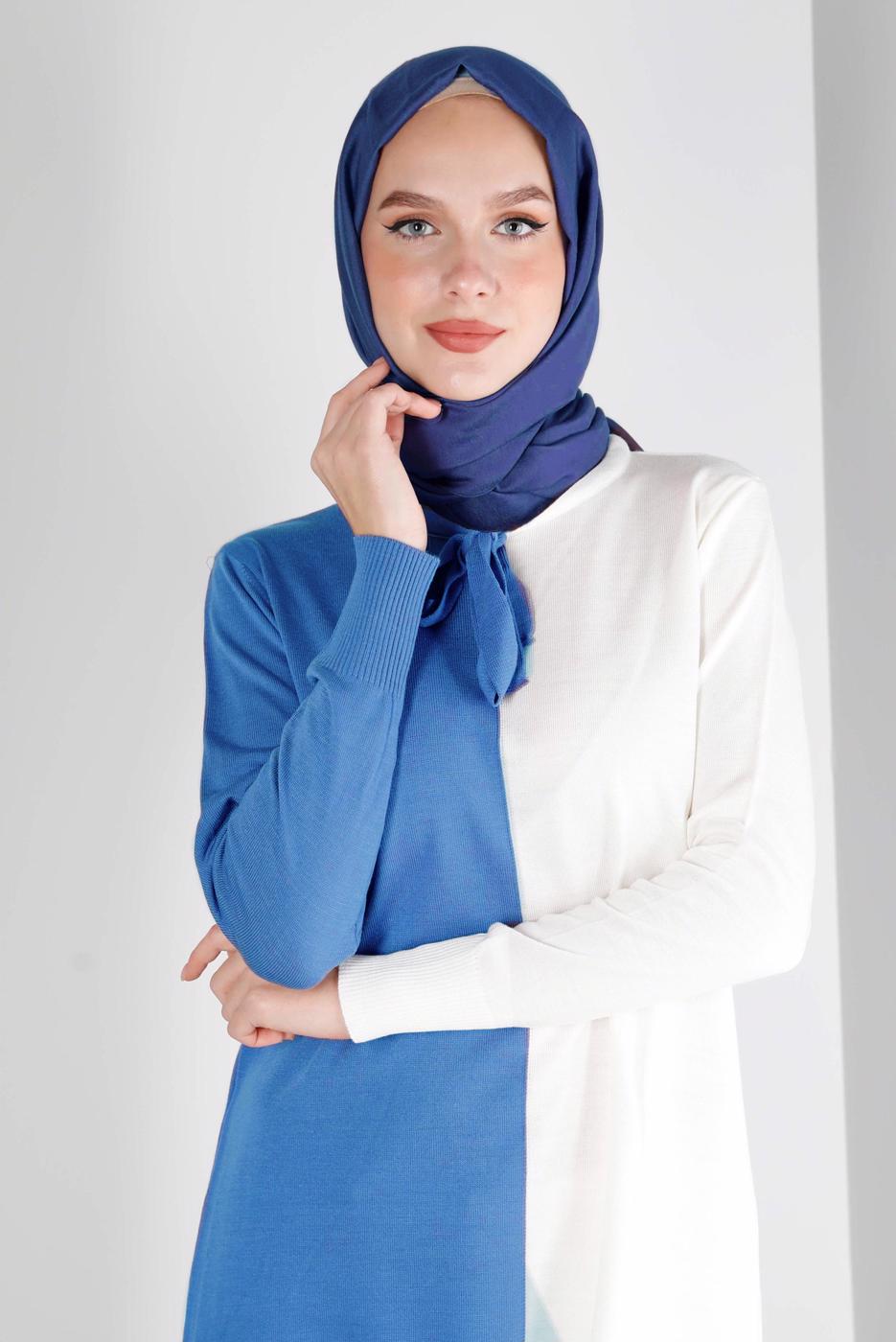Hijab clothing BLUE ALVINA KNITWEAR TUNIC T 43167