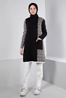 Tesettür giyim SİYAH ALVİNA TRİKO TUNİK T 43177