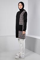 Tesettür giyim SİYAH ALVİNA TRİKO TUNİK T 43177