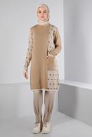 Tesettür giyim KAHVE ALVİNA TRİKO TUNİK T 43177