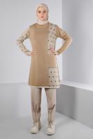 Tesettür giyim KAHVE ALVİNA TRİKO TUNİK T 43177