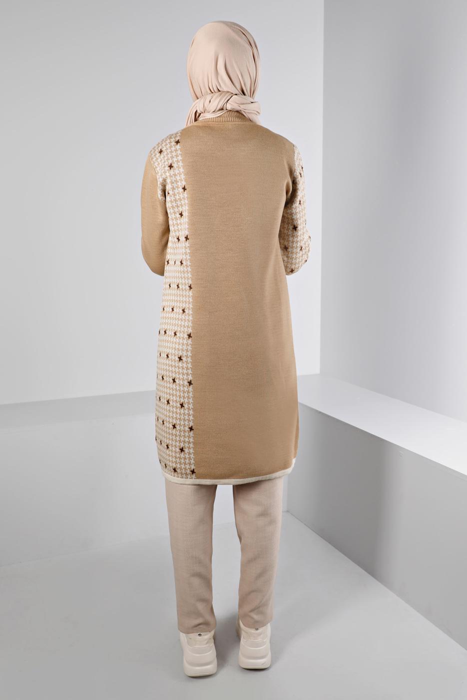 Tesettür giyim KAHVE ALVİNA TRİKO TUNİK T 43177