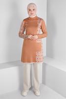 Tesettür giyim PUDRA ALVİNA TRİKO TUNİK T 43177