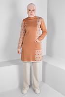 Tesettür giyim PUDRA ALVİNA TRİKO TUNİK T 43177