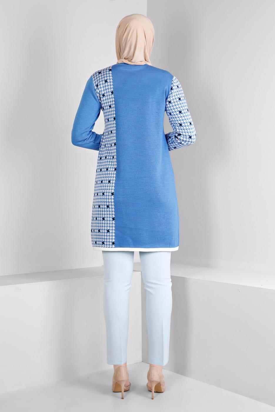 Tesettür giyim MAVİ ALVİNA TRİKO TUNİK T 43177