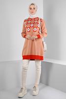 Hijab clothing ORANGE ALVINA KNITWEAR TUNIC T 43178
