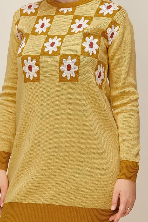 Hijab clothing YELLOW ALVINA KNITWEAR TUNIC T 43178 - TRENDTESETTÜR