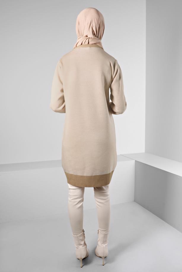 Hijab clothing BROWN ALVINA KNITWEAR TUNIC T 43178 - TRENDTESETTÜR