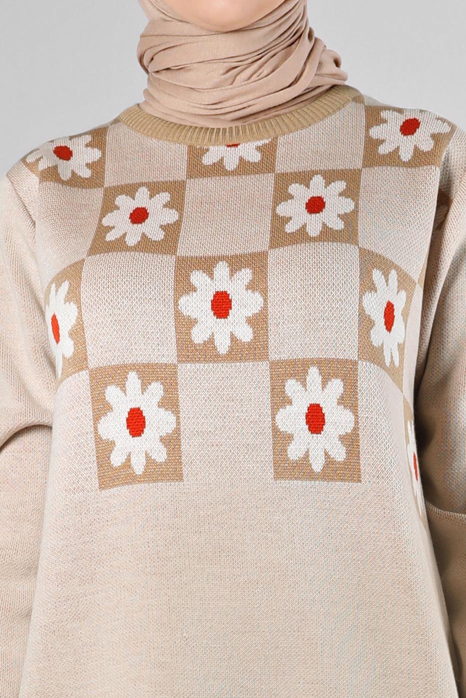 Hijab clothing BROWN ALVINA KNITWEAR TUNIC T 43178