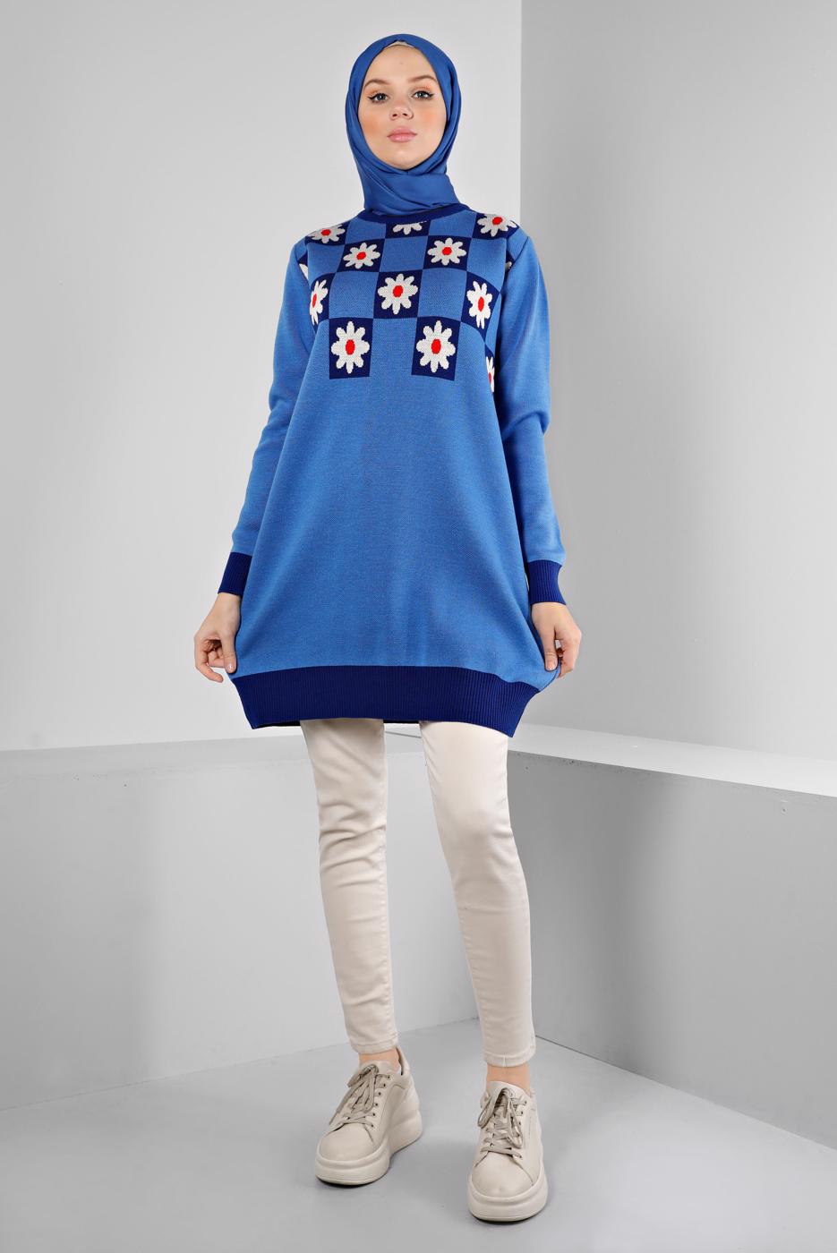 Hijab clothing NAVY BLUE ALVINA KNITWEAR TUNIC T 43178
