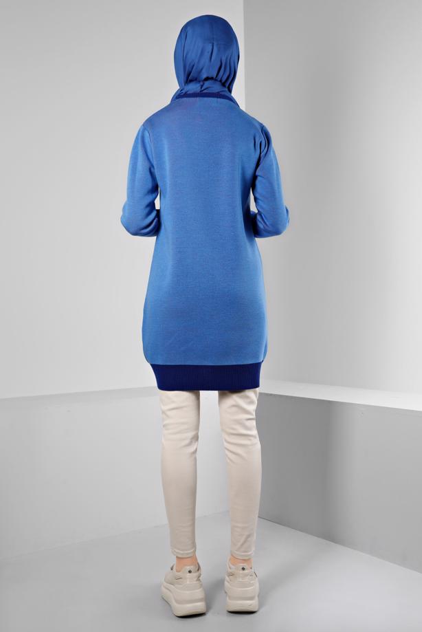 Hijab clothing NAVY BLUE ALVINA KNITWEAR TUNIC T 43178 - TRENDTESETTÜR